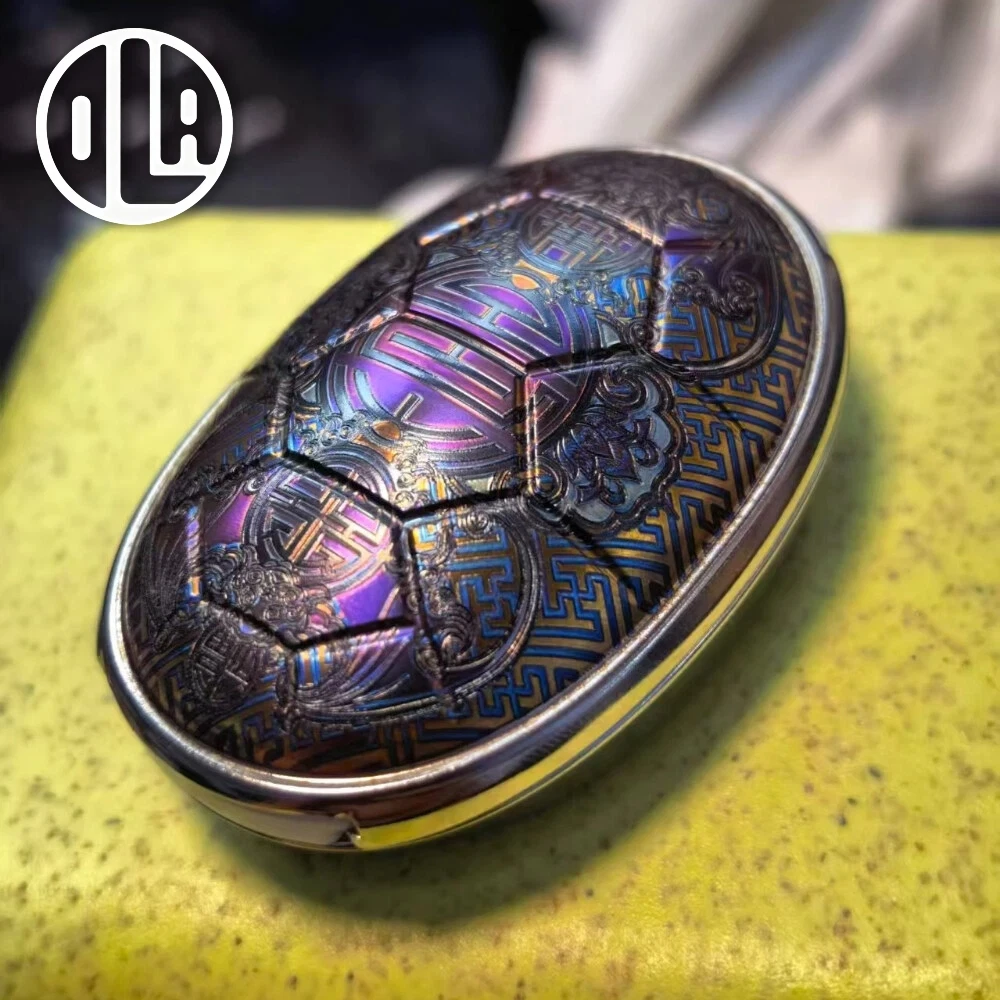 DLEDC Ding Jia XL Titanium Carve Fidget Slider Stress Relief Toy Fidget Toys For Adults Stress Relief Toy Anxiety Relief Gadget