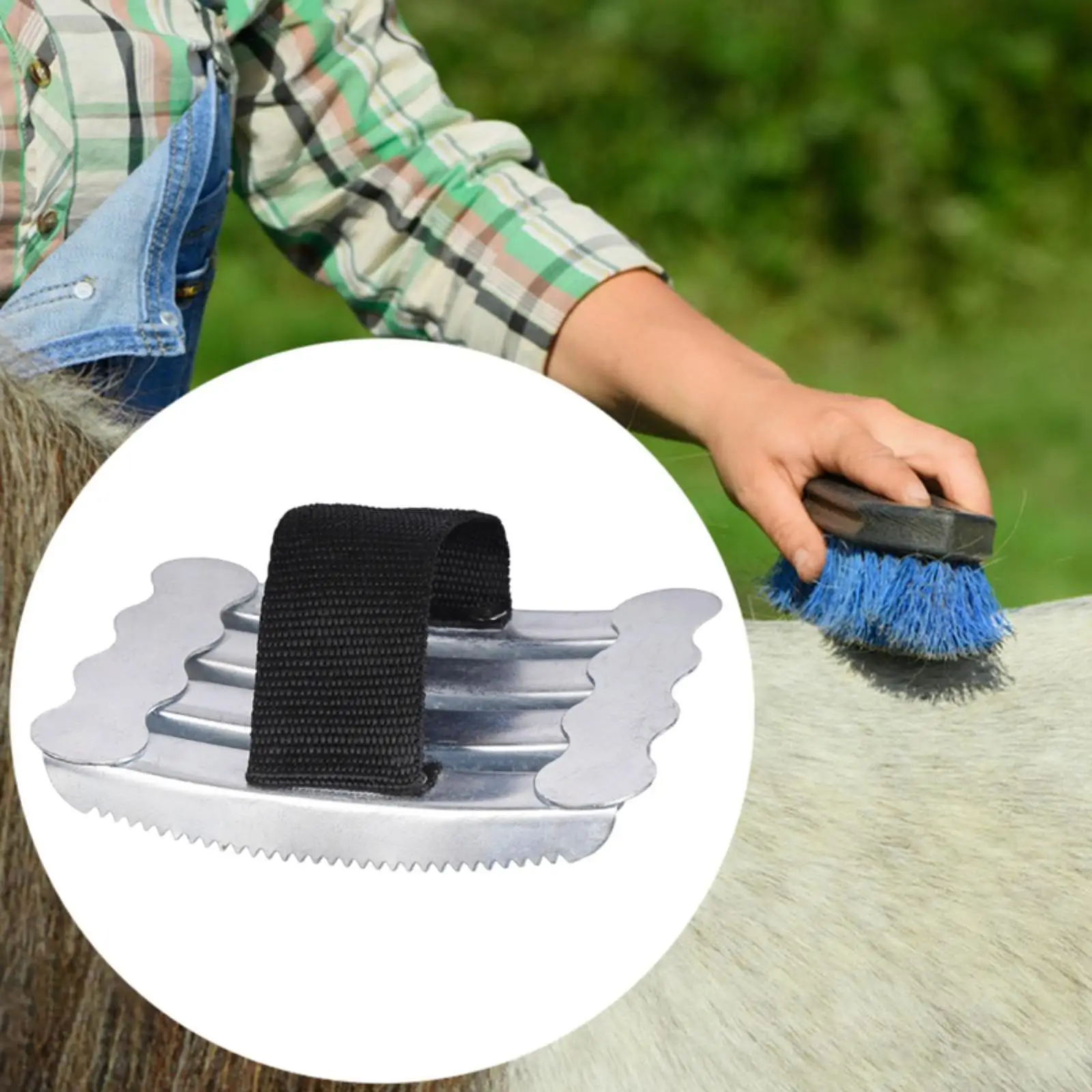 Stainless Steel Horse Grooming Comb Efficient Shedding Blade Brush Livestock Cleaning Tool for Equestrian Supplies