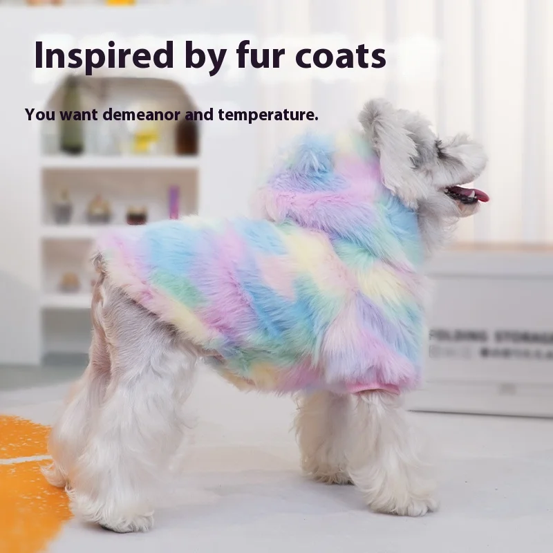 Touchdog Winter Dog Sweatshirt Streaming Radiant Coat Puppy Chest And Back Plush Warm Colorful Coat Multi-Size Model