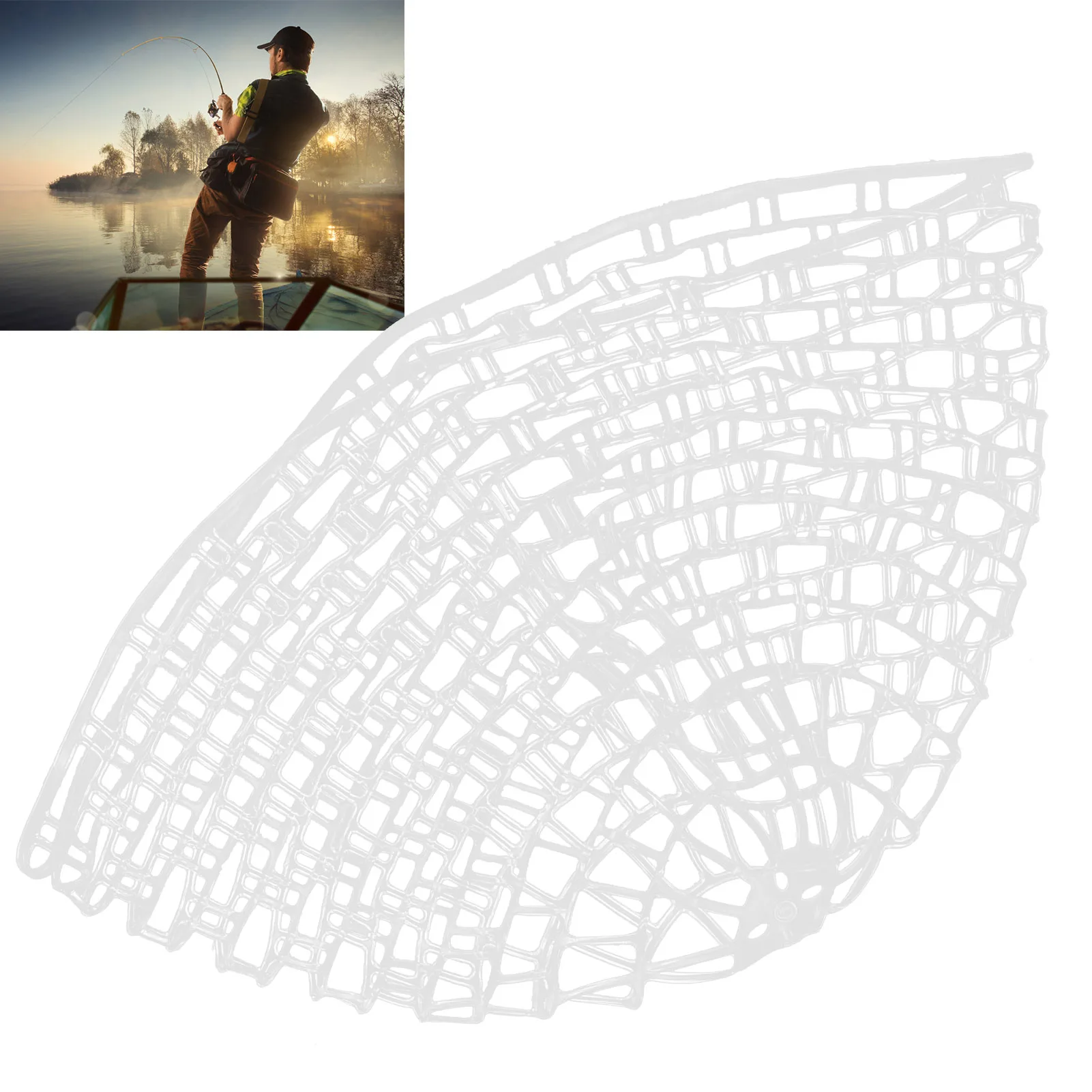 Transparent Rubber Fishing Net Bag Large Mesh Fish‑Friendly Landing Net Replacement DIY Fishing Accessories for Anglers - view 2