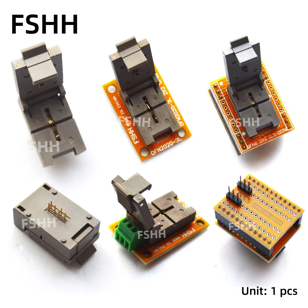 DFN2X2mm test socket DFN2020-3L to DIP6 Programmer adapter QFN6 2×2mm 0.65mm SMD plastic package aging socket