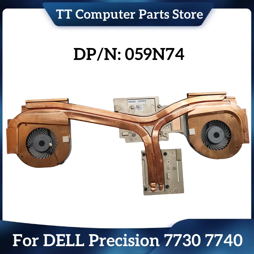 

TT New Original For DELL Precision 7730 7740 Laptop Heatsink CPU GPU Cooling Fan AMD128 AMD-128 059N74 59N74 Fast Ship