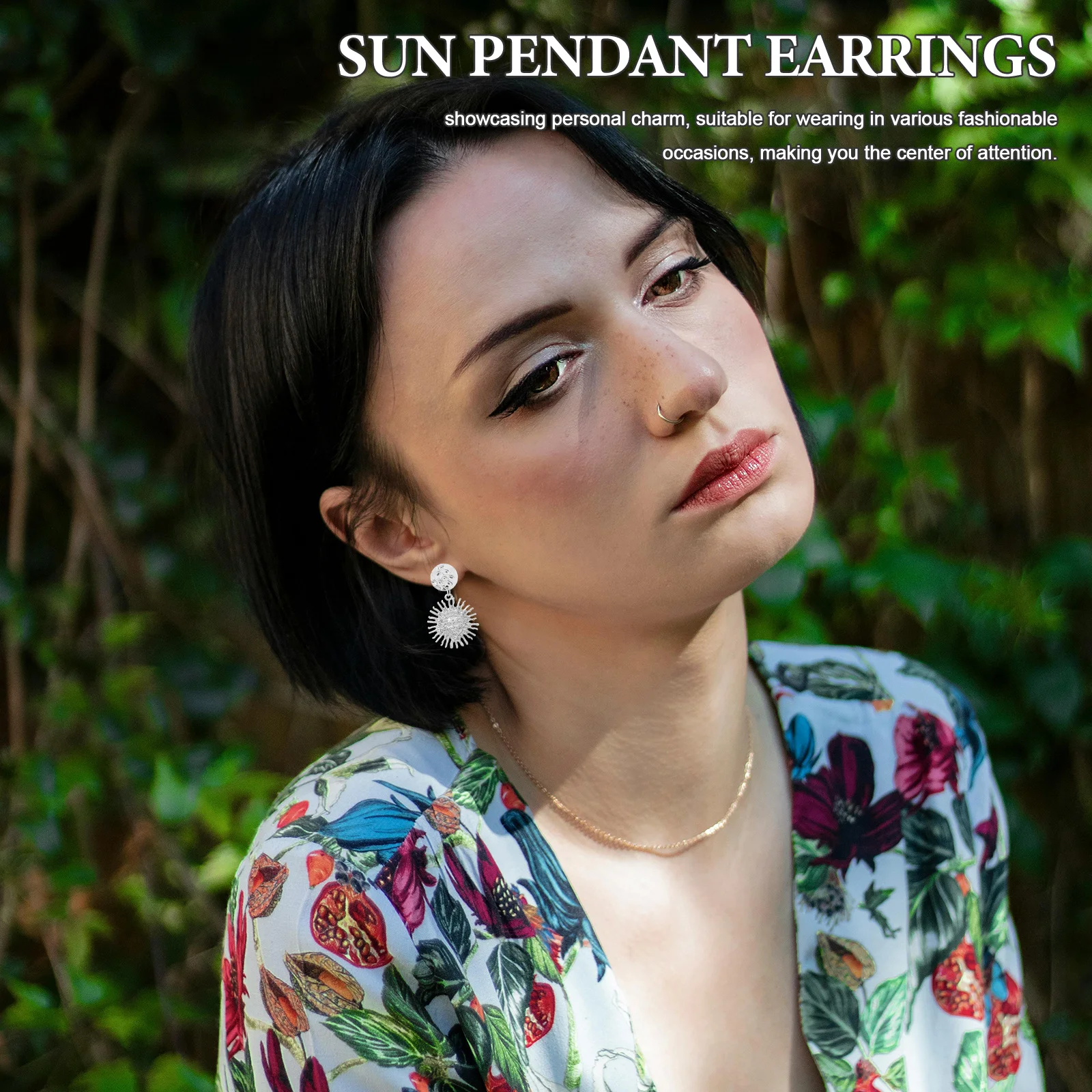 

1 Pair Bohemian Dangle Earrings For Women Sun Pendant Alloy Drop Earrings Vintage Boho Style Circle Ear Jewelry Gift