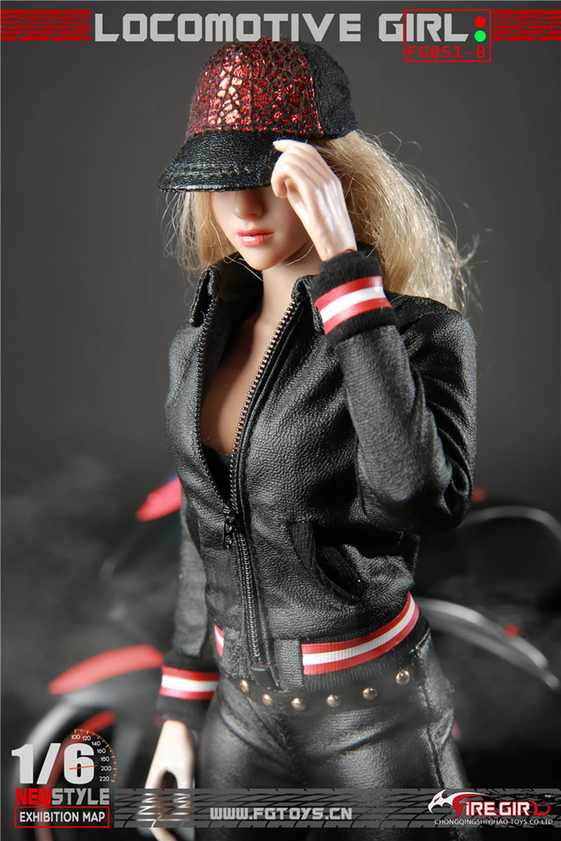 Fogo menina brinquedos fg051 1/6 feminino soldado tendência sexy jaqueta de couro apertado camiseta boné de beisebol calças para 12 ''figura de ação corpo