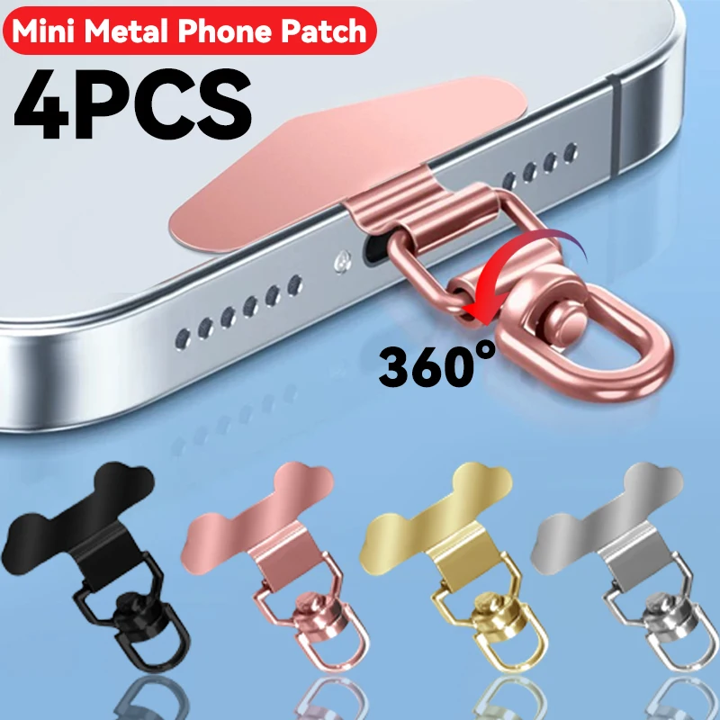 360° Rotation Metal Phone Tether Tab Mini Phones Safety Connecter Piece Patch Universal Cellphone Lanyard Pad Gasket Clip