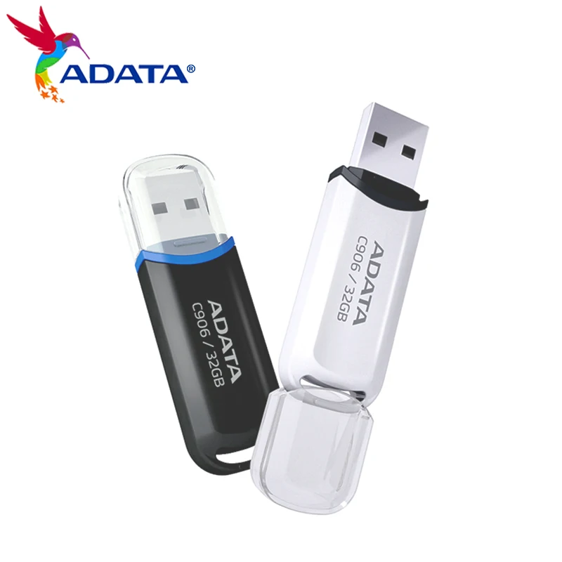 ADATA C906 USB2.0 Flash 200MB/s Read Speed 8GB 16GB 32GB 64GB Drive Lightweight Keychain Thumb Drive Plug and Play
