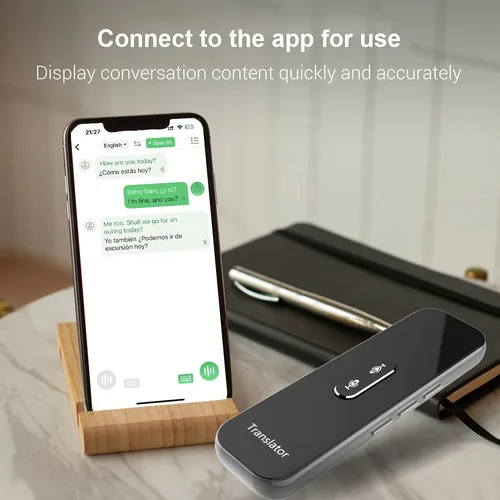 Imagen 2 del producto Traductor de voz inteligente instantáneo para 137 idiomas: traducción bidireccional en tiempo Real y pantalla de aplicaciones para dispositivos Android/Ios