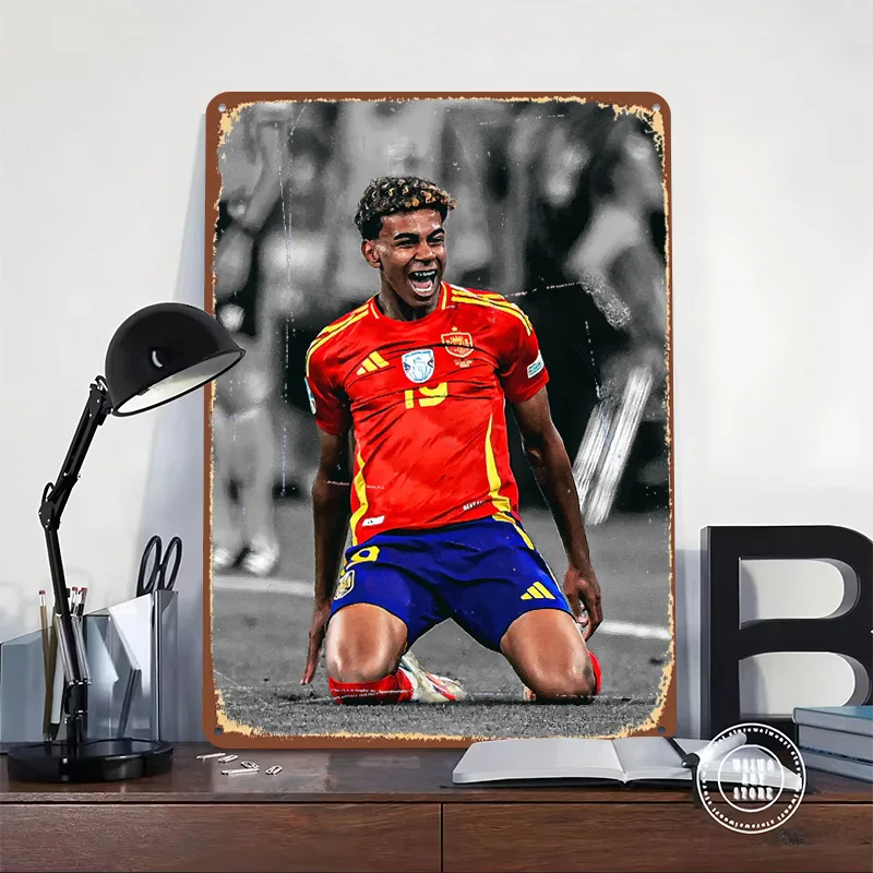 Soccer Player Celebration Metal Poster Customized Wall Art Retro Vintage Tinplate Signs for Man Cave Living Room Decorations