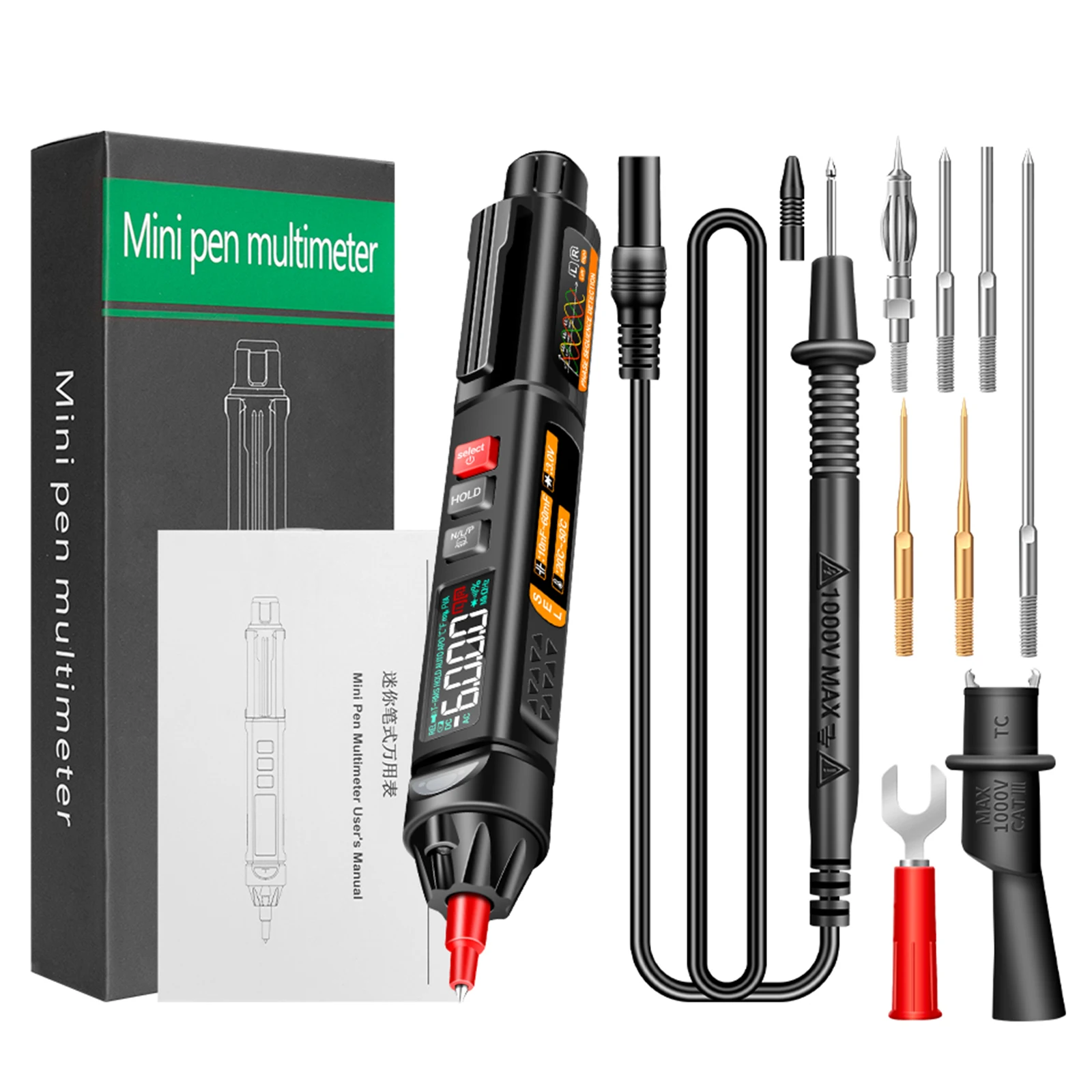 Multimeter Voltmeter Professional Digital Multimeter Tester A3009/A3008 Pro Auto Sensor Pen Tester 6000Counts Voltage Test