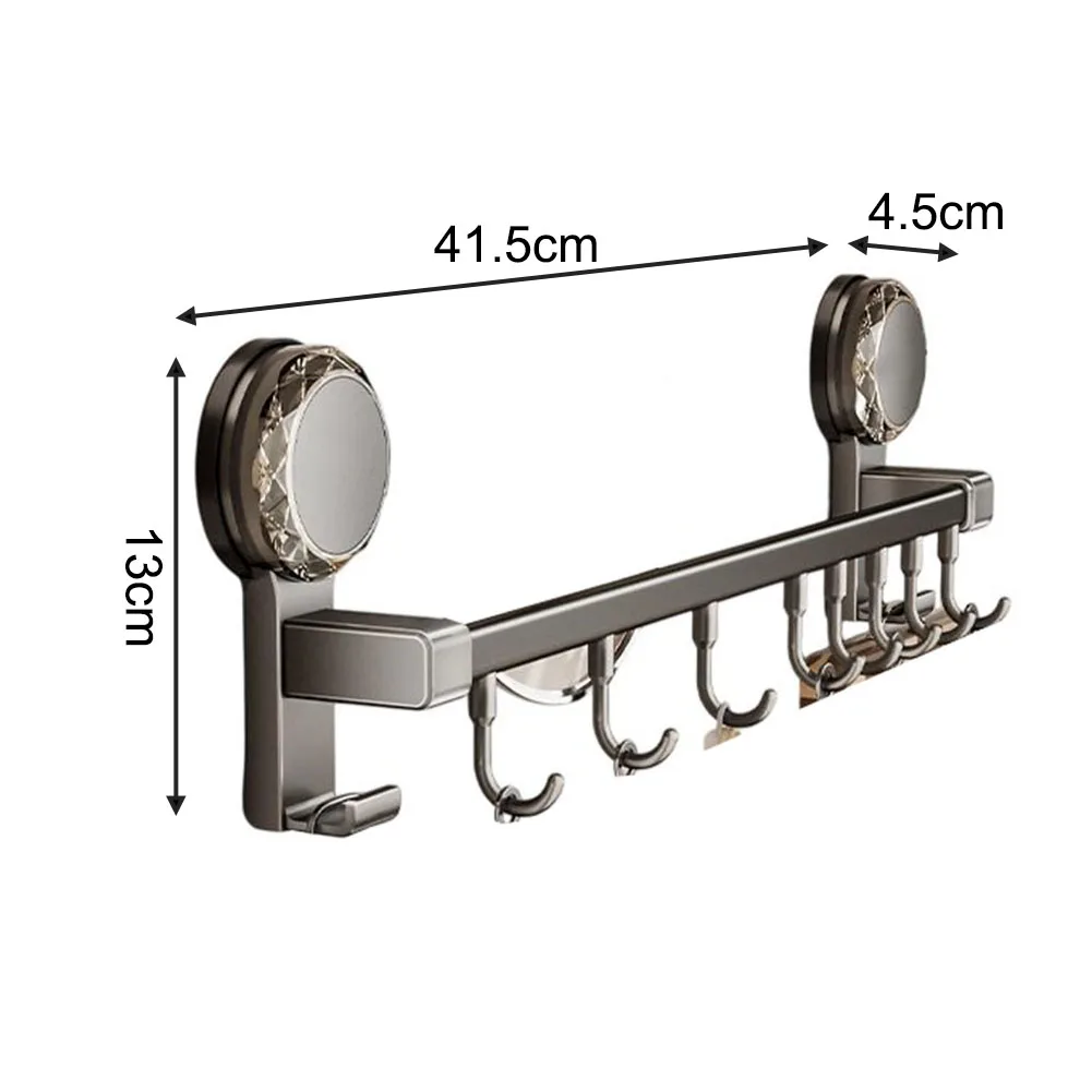 Suction Cup Pot Lid Holder with Divided Sections for Kitchen Storage Adjustable Hook Layout 31.5 41.5 51.5cm for Sizes Available