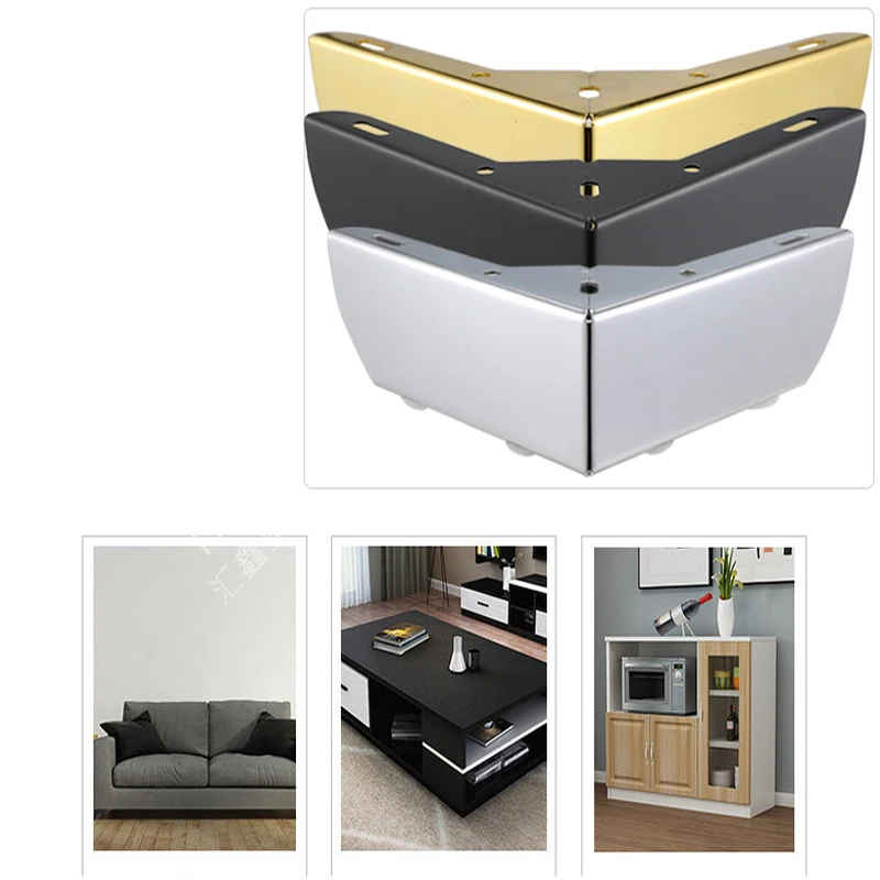 

12Mm Thick Furniture Legs Right Angle Sofa Feet Reinforced Bed Feet Flat Medium 6Pcs 2In1 Sofa Legs