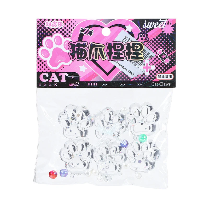 6pcs TPR น่ารัก Cat PAW นุ่มความเครียดบรรเทานุ่มปลายนิ้วของเล่นบีบ Decompression ช้า Rebound ของเล่นสําหรับเด็กผู้ใหญ่