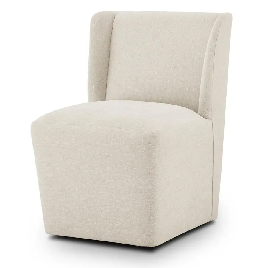 

Dining Chairs Set of 1 with Casters, Wingback Modern Side Armless Deskchair with Rollers for Diningroom Bedroom Livingroom Readi