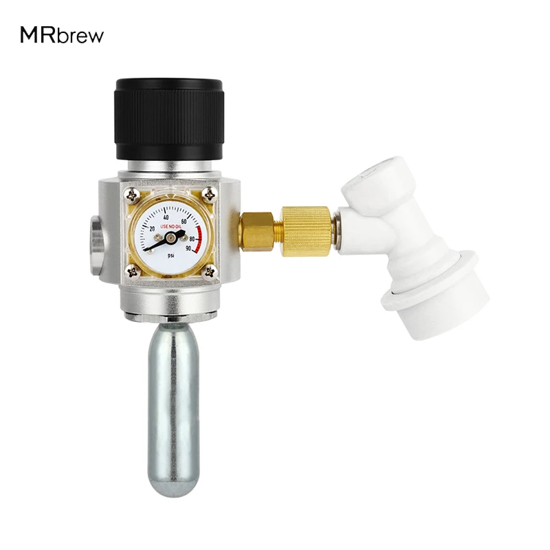 Mini Co2 Regulator,Micro Keg Co2 Charger 0-90Psi 7/16-20UNF