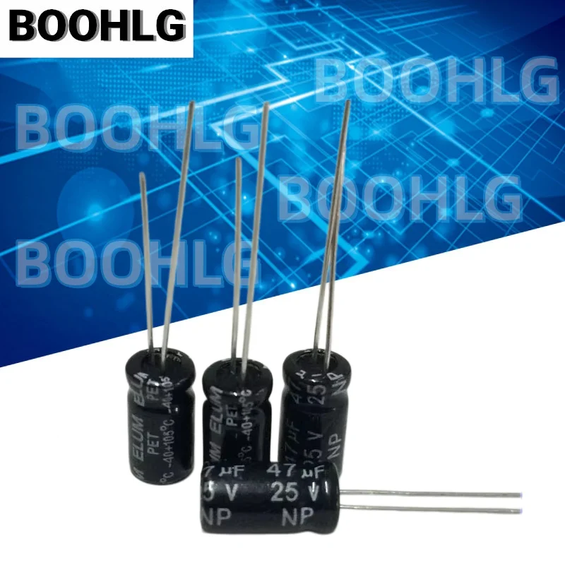 20PCS 47uf 25V Vertical NP Non-Polar Aluminum Electrolytic Capacitor 25V 47uf6X11mm