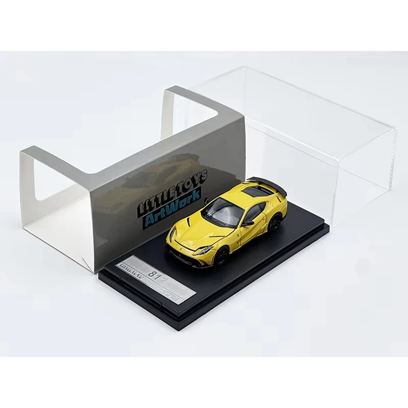 SH Little Toy 1:64 Novitec 812 N Largo Hood Grey Yellow Opened Diecast Diorama Car Model Collection Stance Hunters