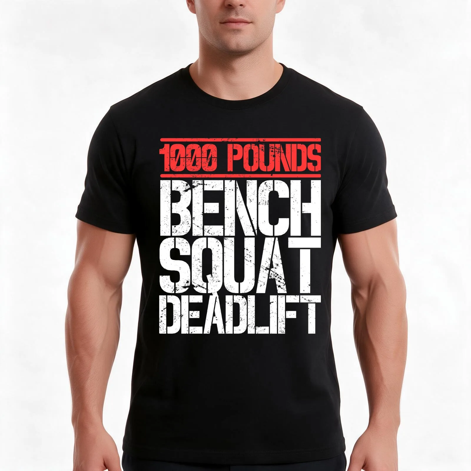 1000 Pounds Bench Squat Deadlift Powerlifter Club T-Shirt Summer Casual Cotton Tee Oversized Streetwear Tops 100% Cotton