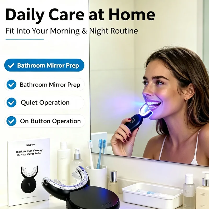 Red Blue Light Therapy Oral Device for Immediate Toothache Relief Sensitive Gum Treatment Home Care