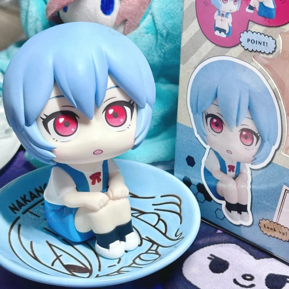 Figura de Anime Evangelion Ayanami Rei de 10CM, Souryuu Asuka Langley, aspecto de EVA, modelo sentado, muñeca de juguete, figura de Aciton, adornos de PVC