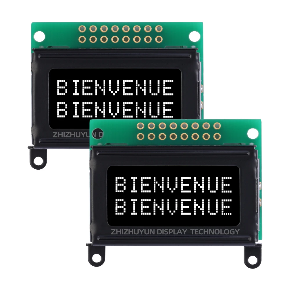 Mini Écran LCD Parallèle avec Puce Unique, Affichage Rick Européen, Texte Orange Clair et Noir, ST7066U, STM32, 51, 0802C