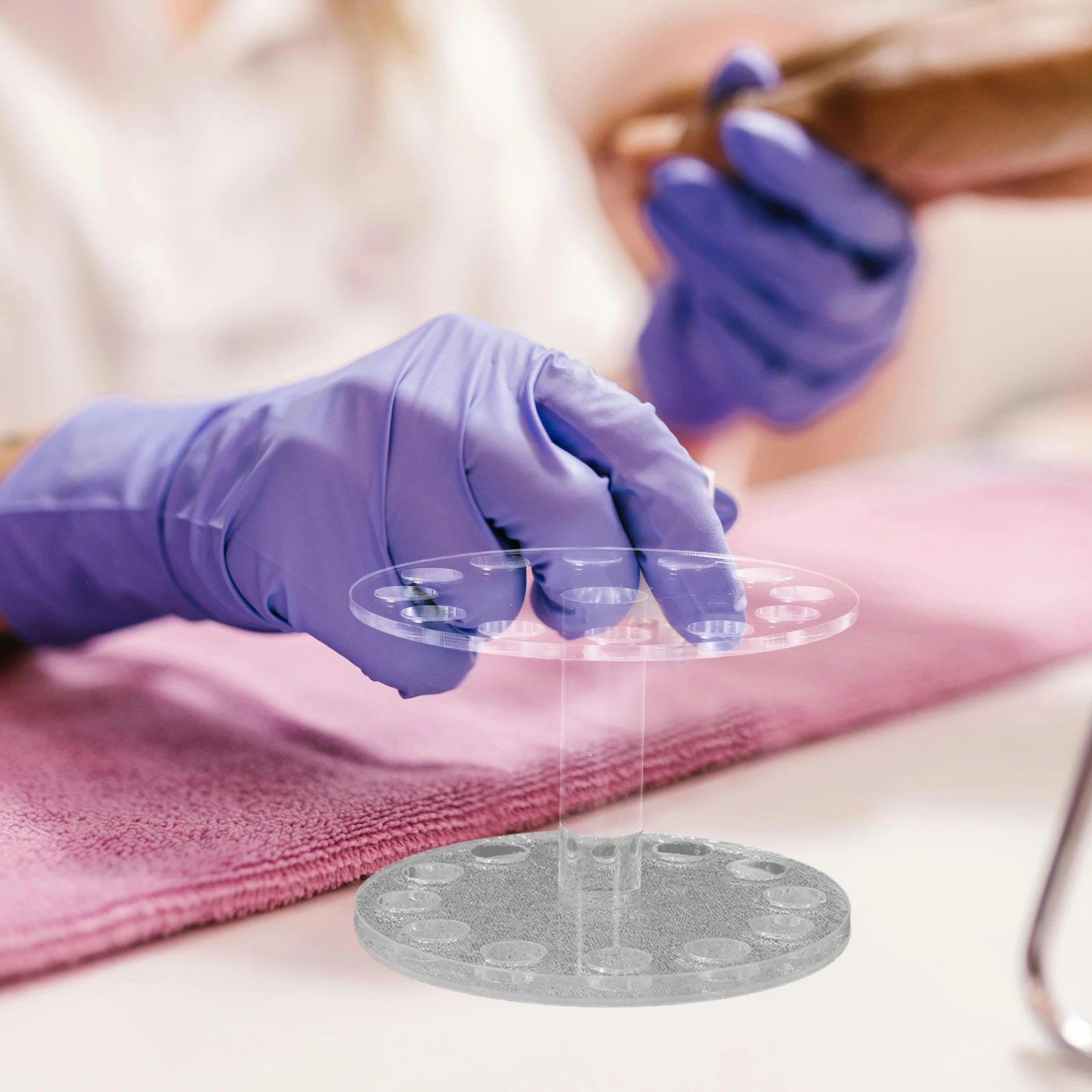 1개 하트 모양 네일 아트 펜 홀더 UV 젤 브러시 및 네일 도구 스탠드 휴대용 보관 정리함 골든 투명