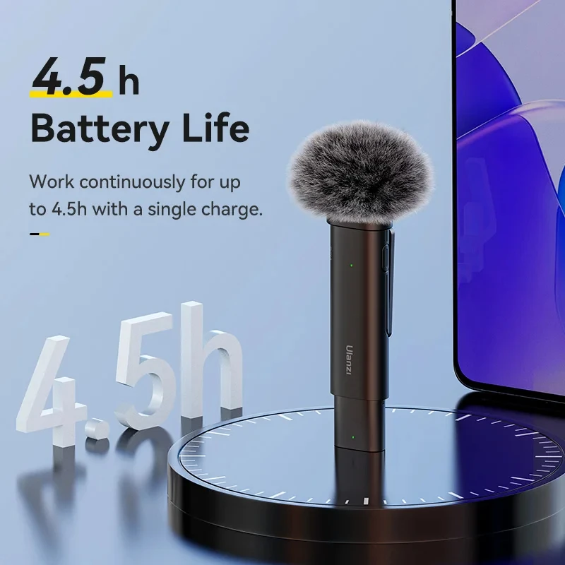 Ulanzi VM-10 Mini Mic Wireless Lavalier Microphone Portable Audio Video Recording For iPhone Android Live Broadcast Gaming