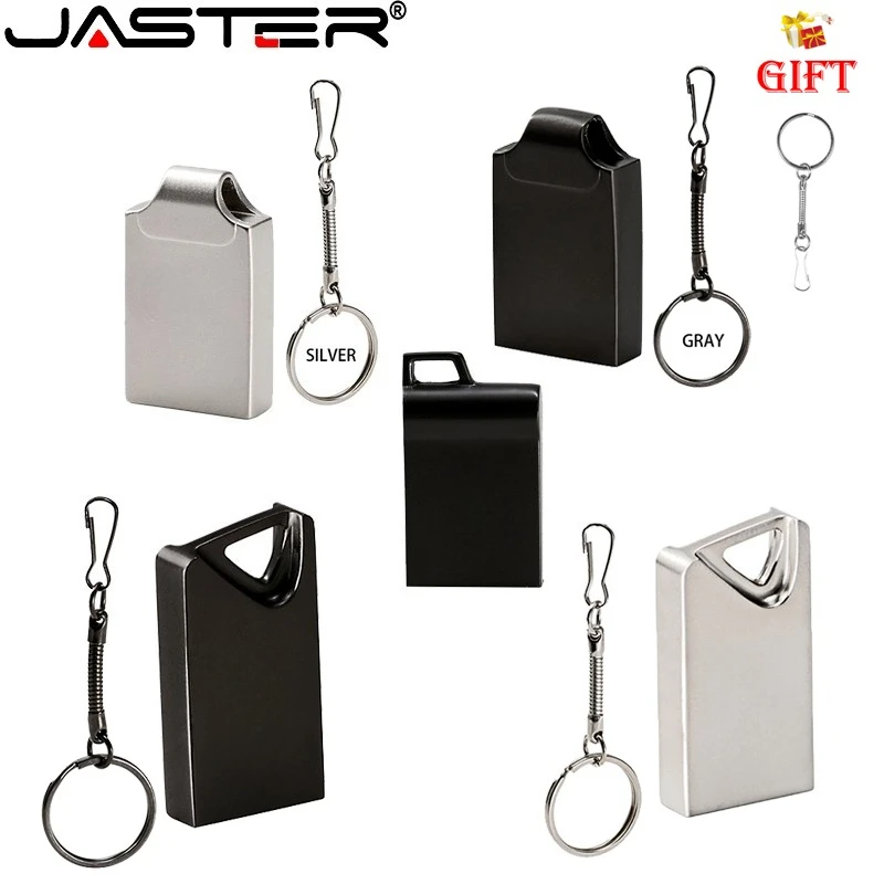 

JASTER Бесплатная цепочка USB-накопитель 64 ГБ Мини-металлическая карта памяти 32 ГБ Свадебный подарок Черный Серебристый USB-накопитель 16G 8G Для ноутбука Автомобильный ТВ