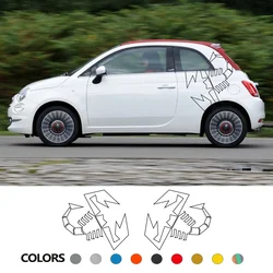 2pcs Car Body Side Stickers For Fiat Abarth 500 595 Graphics Scorpion Styling Vinyl Decor Decal Auto External Tuning Accessories