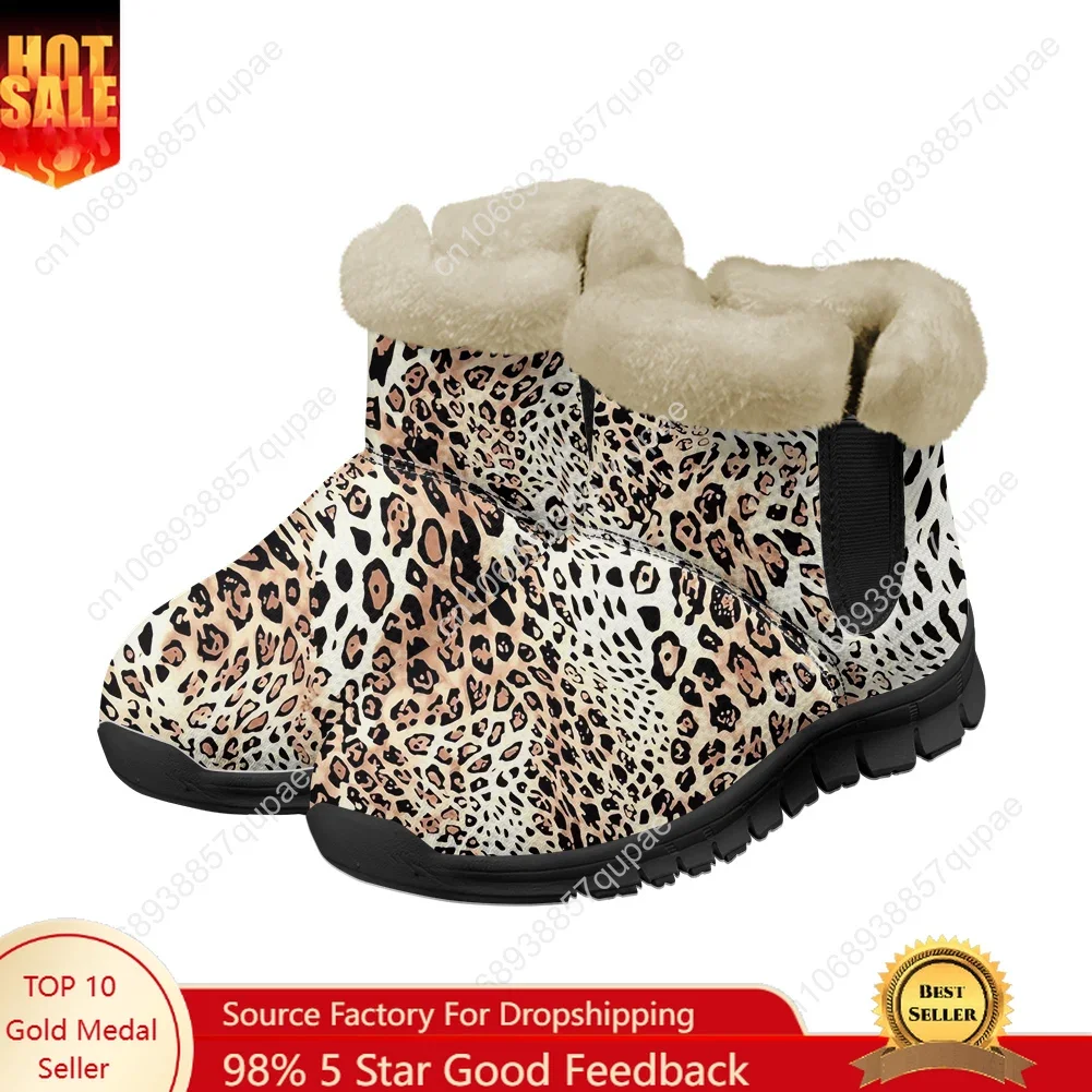 

Leopard Print Snow Boots Men Women Teenager Animal Keep Warm Shoes Casual Snow Shoe Plush Soft High Quality Couple Custom Shoes