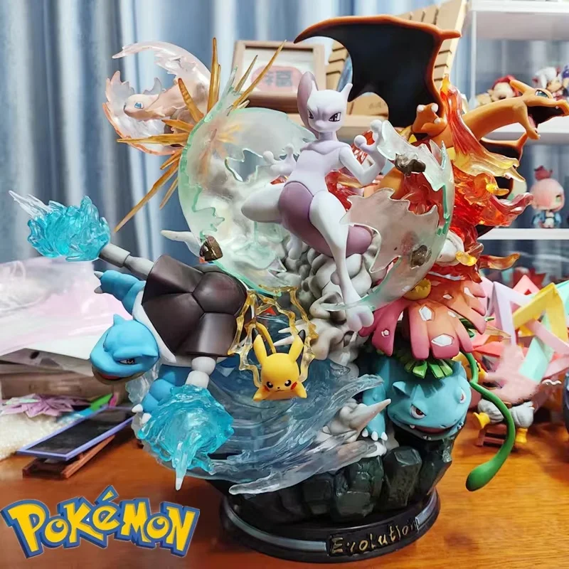 Heißer Pokemon 40cm Anime Mewtwo Figuren Pikachu Gk Pvc Peripherie Led Beleuchtung Figur Sammeln Modell Ornament Schmücken Puppe Spielzeug