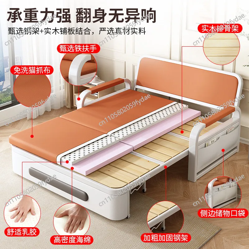 Sofa Bed Folding Dual-Purpose Single Integrated Living Room Balcony Folding Bed Small Apartment Multi-Functional Telescopic view 5