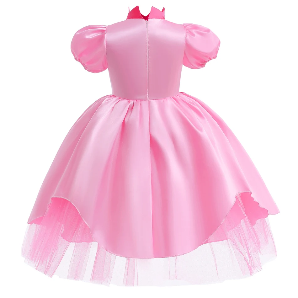 Menina Peach Cosplay Dress, Princesa Pink Party Dress, Traje De Malha Com Coroa, Presente De Aniversário, Vestidos De Baile De Halloween, Margarida Rosalina, Carnaval