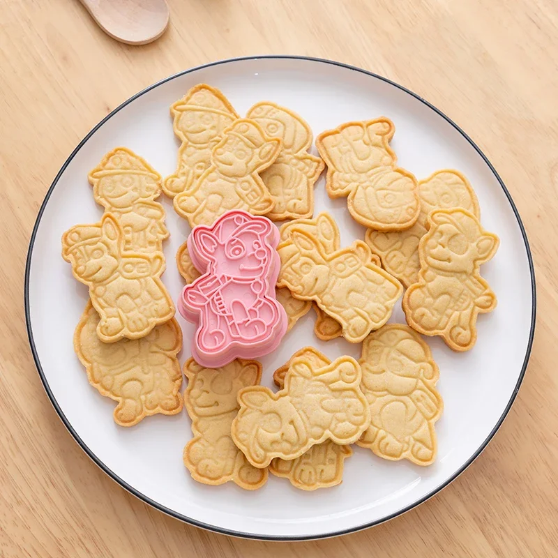 Paw Patrol Bolo e Cookie Cutter Set, Cortadores De Plástico, DIY 3D Baking Mold, Cortador De Biscoitos, Biscoito De Cachorro Dos Desenhos Animados, Ferramenta De Cozimento Decoração Ferramentas