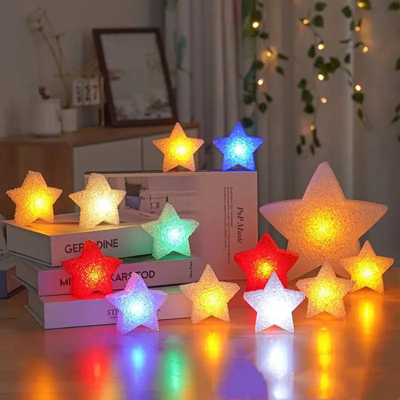 

LED Star Handhold Star Night Lamps Anti-slip Band Performance Stage Photo Prop Color Flashing Lighting Christmas Party Decor