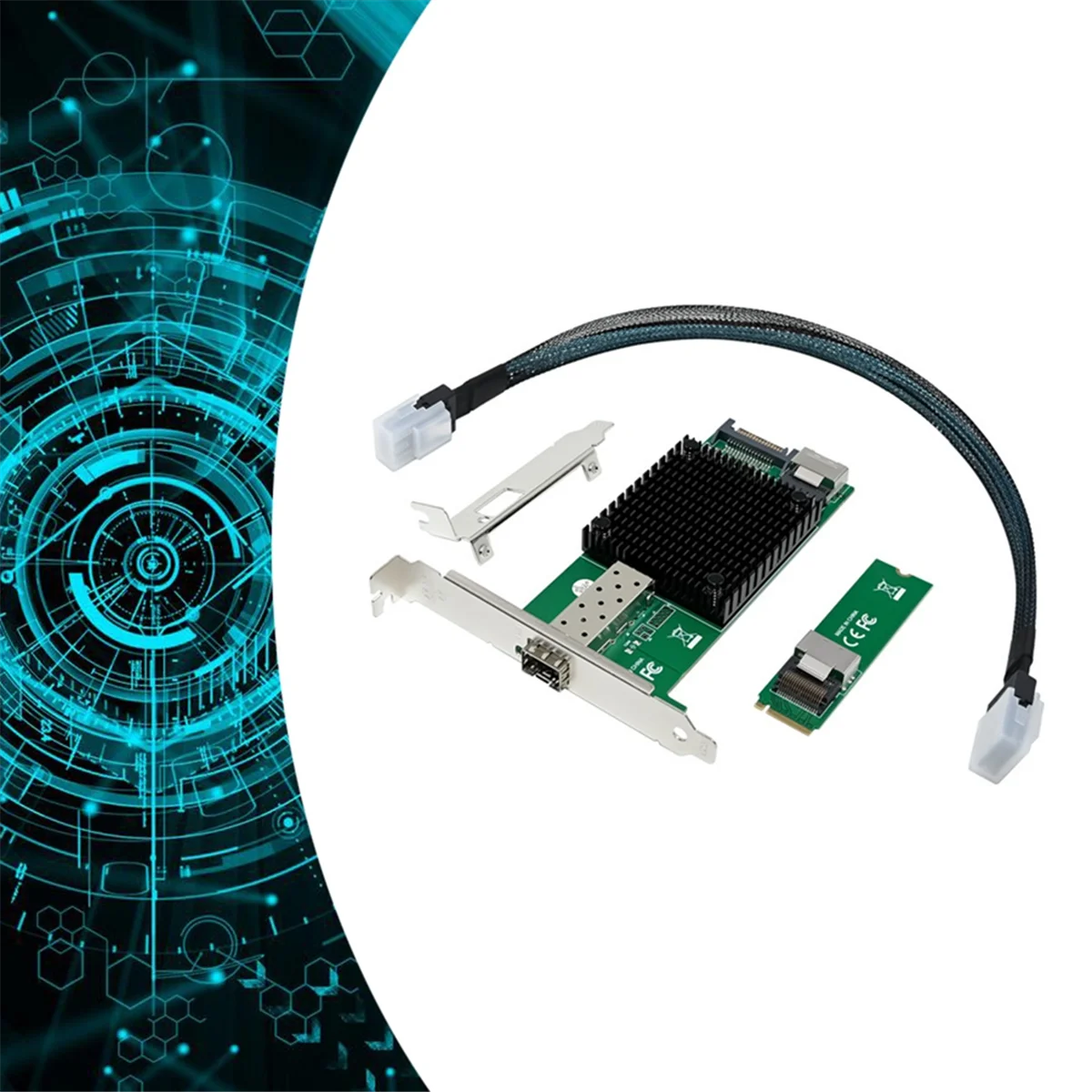 

HOT SALE M.2 10G Server Network Card M.2 M X520-DA1 10G SFP+ Fiber Optic Industrial Computer Server Network Card JL82599EN Chip