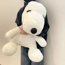 King Size 100CM White Doggy Plush Puppy Plushies Dog Stuffed Doll Kawaii Room Decor Bay Window Cushion Animal Toy Gift For Kid