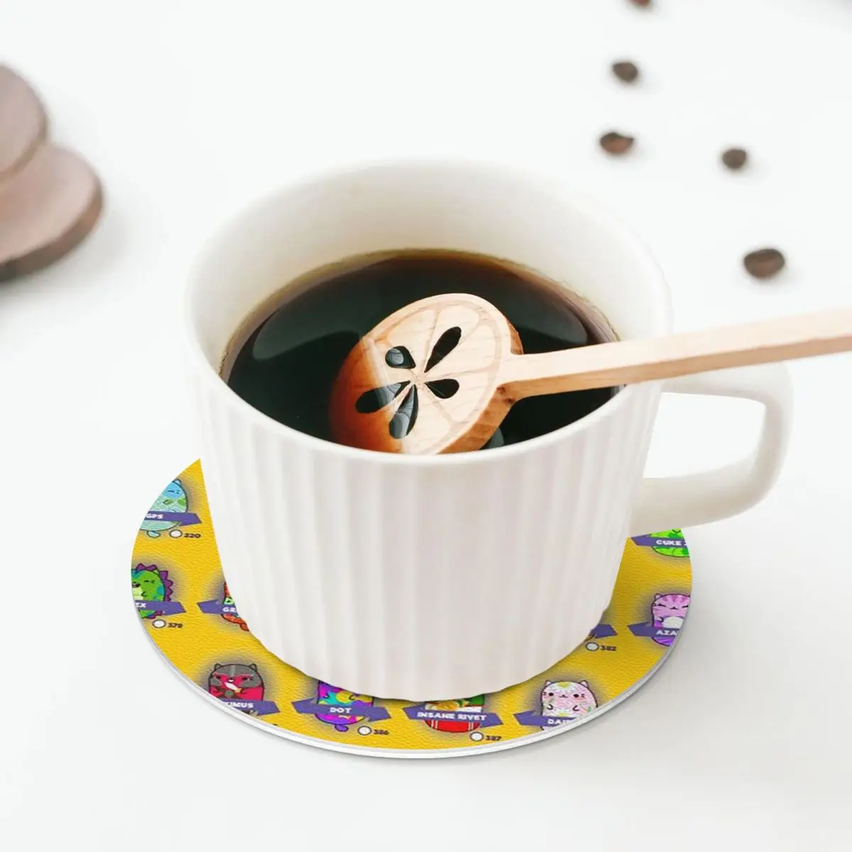 Cats Vs Pickles Coasters Kitchen Placemats Waterproof Insulation Cup Coffee Mats For Decor Home Tableware Pads Set of 4
