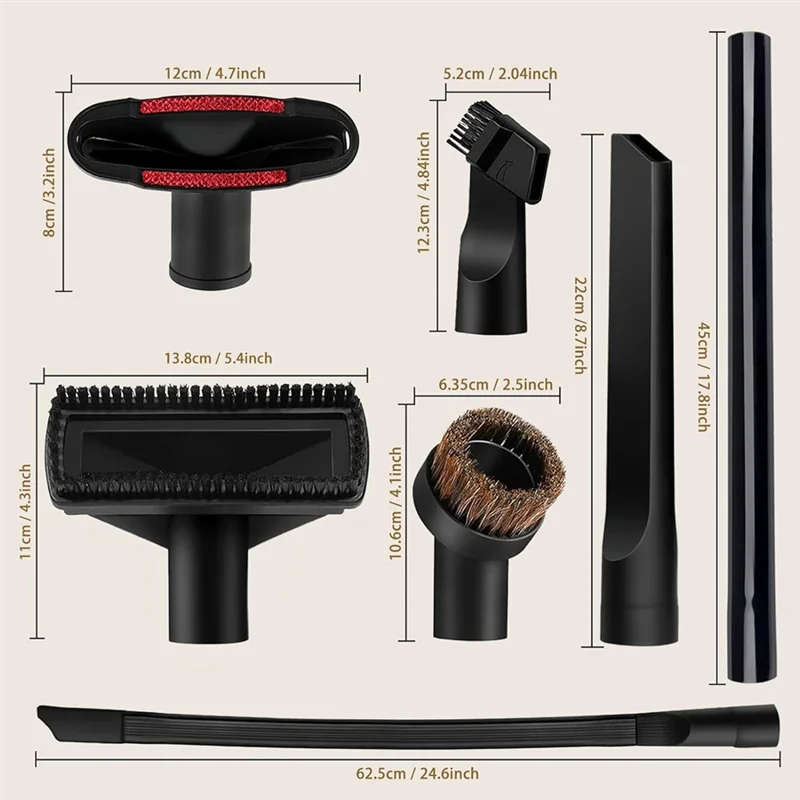 YCOC-12PCS Accessori per aspirapolvere universali 1-1/4In Accessori per aspirapolvere Spazzola Estensione Bacchetta Ugello Bocchetta per fessure Bagnato Asciutto