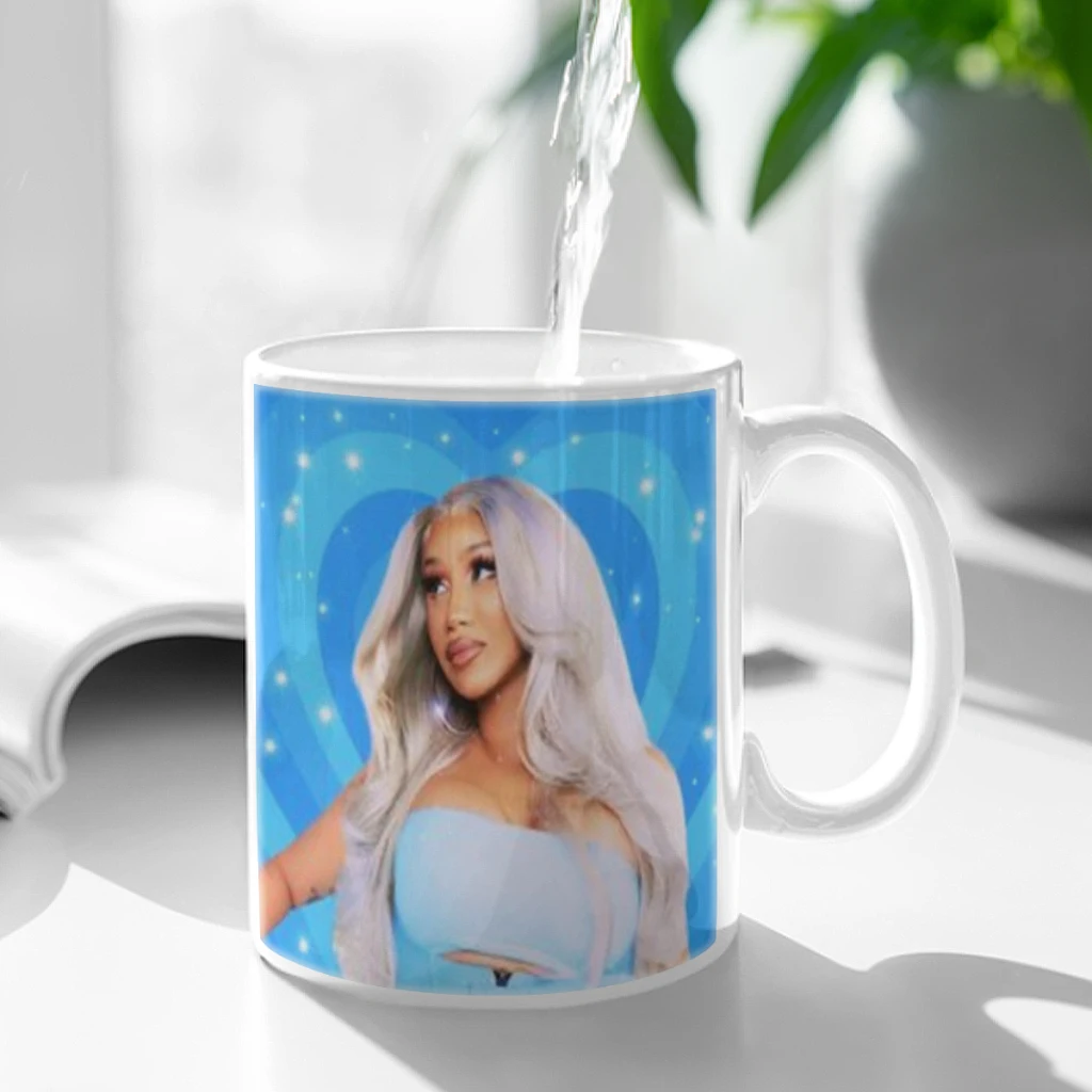 American Pop Rap Hip-Hop Singer Cardi B Ceramic Mug Cute Coffee Tea Milk Stave Mugs And Cups with Handle Novelty Gifts