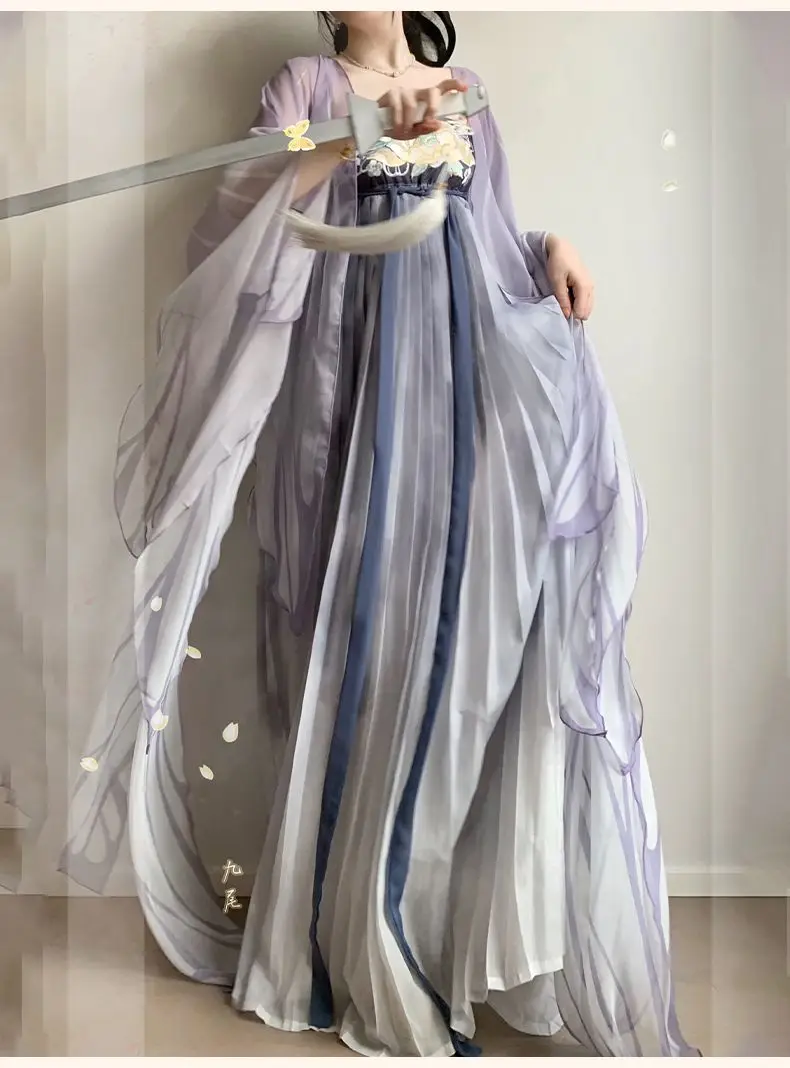 ชุดคอสเพลย์ผู้หญิงสไตล์จีน ชุดแต่งกายราชวงศ์ถัง เสื้อคลุมแขนใหญ่สไตล์วินเทจ ชุดคอสเพลย์นางฟ้าฮันฟู ชุดฮันฟูสำหรับเต้นรำพื้นบ้าน