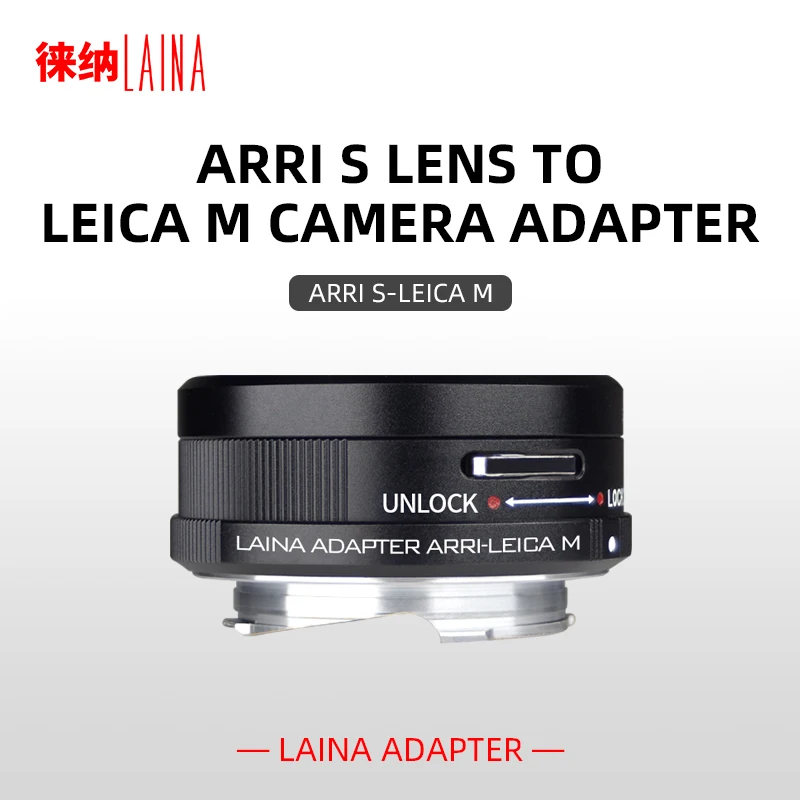 Adaptador de lente Laina ARRI S-LM con anillo de bloqueo para lentes de cine con montura ARRI S a cámara con montura Leica M LM