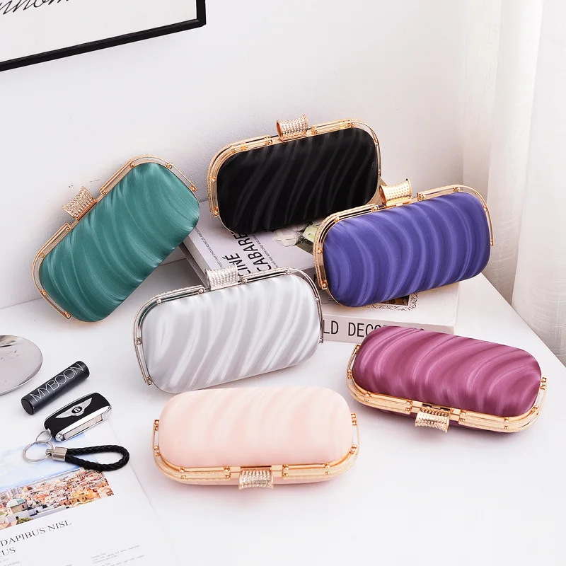 Small Elegant Female Bags for Women Trend 2023 Clutch Purse Luxury Brand Designer Small Handbags Wave Pattern Shoulder Bags