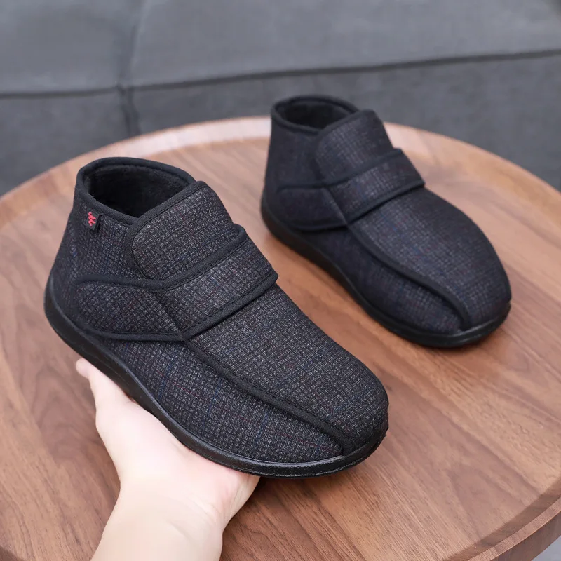 New winter fashion thermal cloth shoes diabetes shoes fat wide high instep feet wear soft and comfortable Large size 35-49