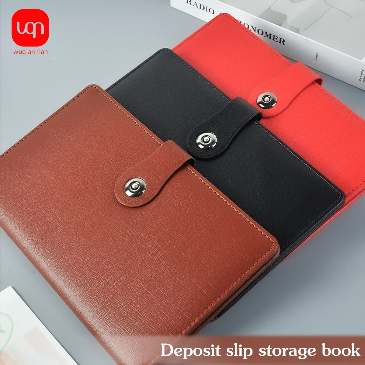 

WQN-1PC High-End Bill Holder With Double-Layer PU Leather Frosted Inner Pages And Multi-Purpose Deposit Certificate Holder