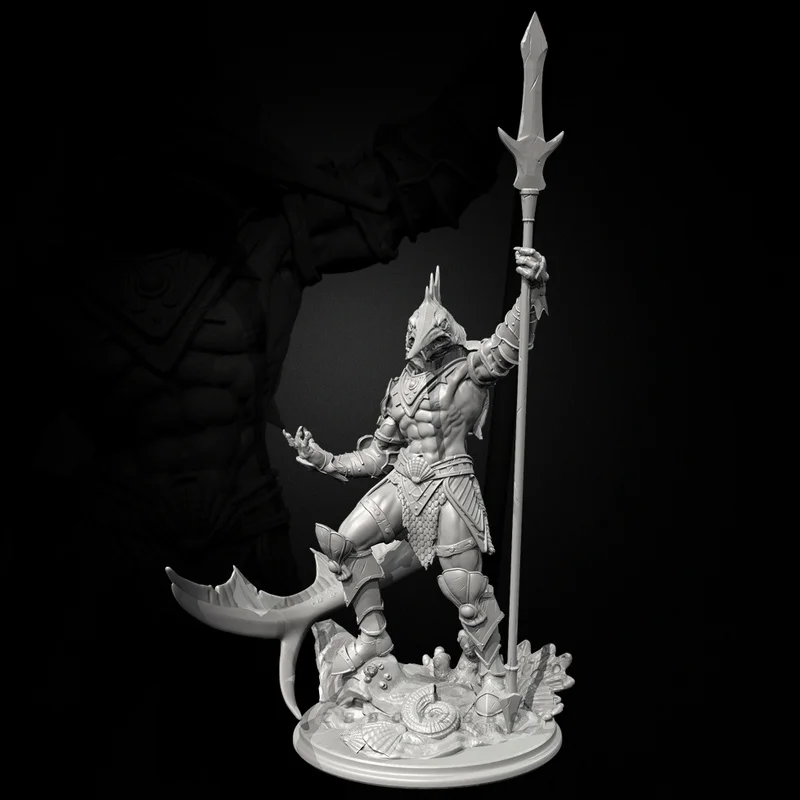 38 مللي متر 50 مللي متر 75 مللي متر الراتنج نموذج الشكل حورية البحر المحارب Gk مايكرو مصغرة ثلاثية الأبعاد مطبوعة الأبيض لعبة مجسمة غير مجمعة وغير مصبوغ عدة