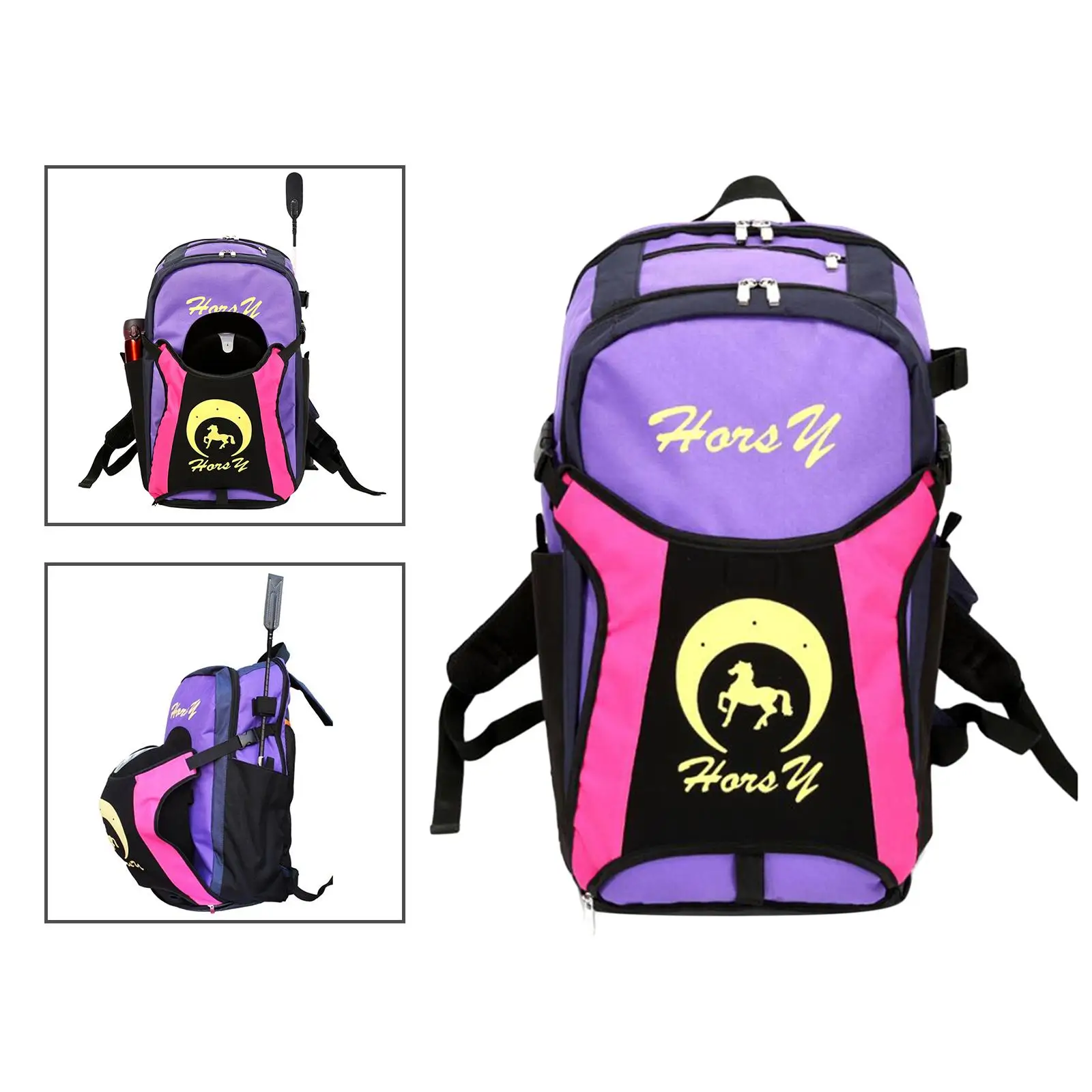Durable Equestrian Equipment Backpack Storage Bags Adjustable Holder Pack