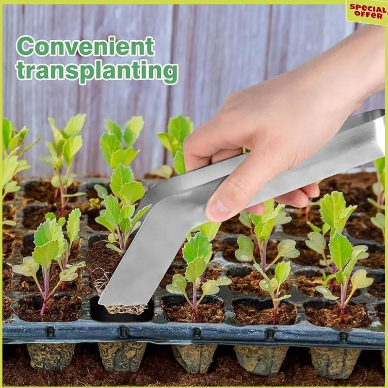 A34R 2PCS Seedling Transplant Tongs Remove Tongs Seedling Transplanting Tool Stainless Steel Gardening Plants Seedling