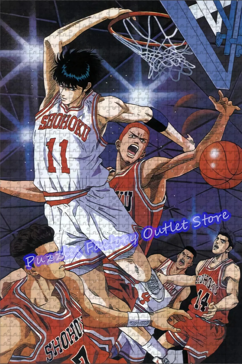 Slam Dunk 300/500/1000 Pieces Puzzle Sakuragi Hanamichi Basketball Jigsaw Puzzle Family Game Assembled Educational Toys Gifts