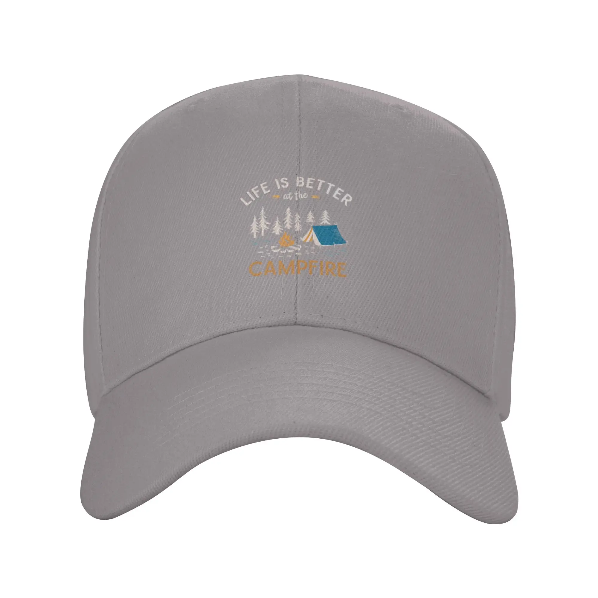 Hot Sale Life Is Better At The Campfire Camping Nature Outdoor Baseball Cap  Plain Summer Cap  Youth Activity Summer Cap