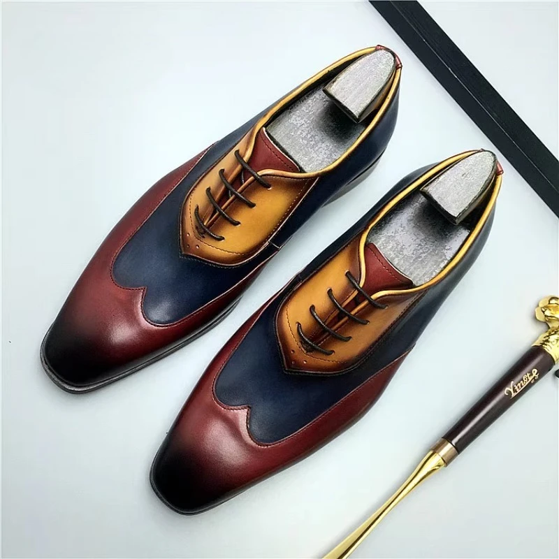 

Fashion Mens Oxford Shoes Genuine Leather Business Formal Casual Brogue Wedding Shoes
